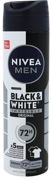 Nivea Deo Spray Men 150ml Invisible Black & White