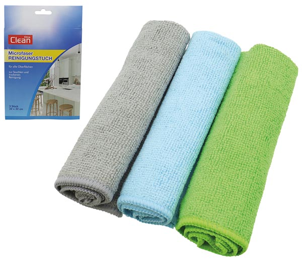 Microfasertücher 3er Set in Colorbox 32x32cm