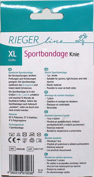 Bandages Sport tailles S - XL assortis