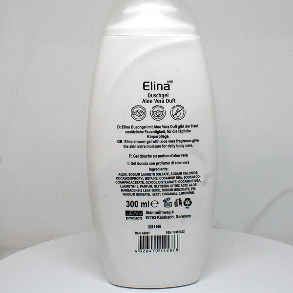 Gel douche Elina 300ml Aloe Vera