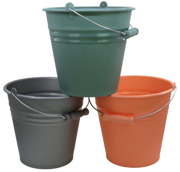 Bucket 7 liter zinc-look with metal handle