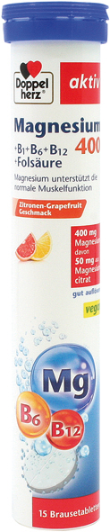 Doppelherz Magnesium 400 + B-complex 15 fizzy tab