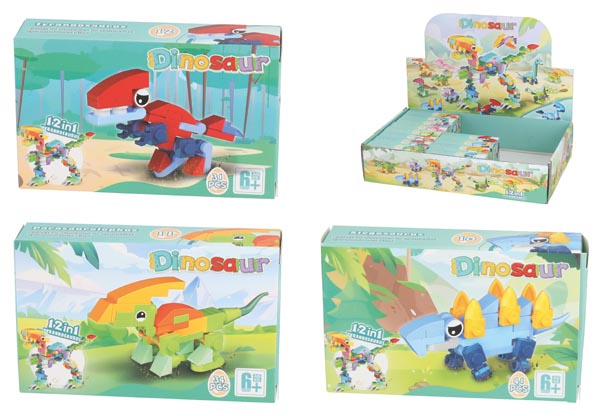 Baustein Set Dinosaurier 10x5cm, 12/s, 30 bis 40 Bausteine,