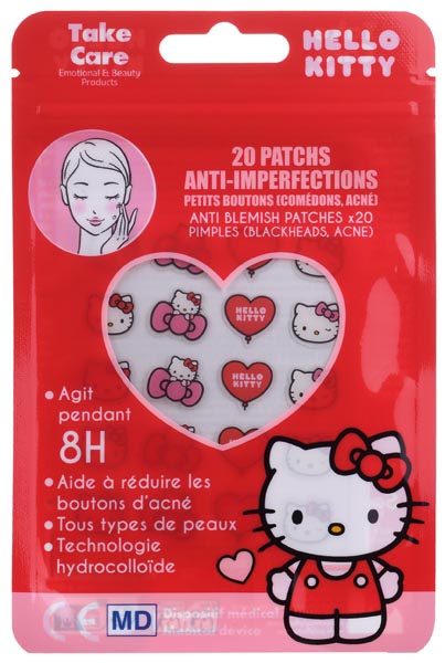 Hello Kitty Set: 20 Pickel-Patches, Zip-Beutel, im 24er