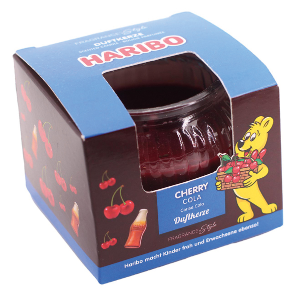 Bougie parfumée Haribo 85g Cherry Cola en coffret