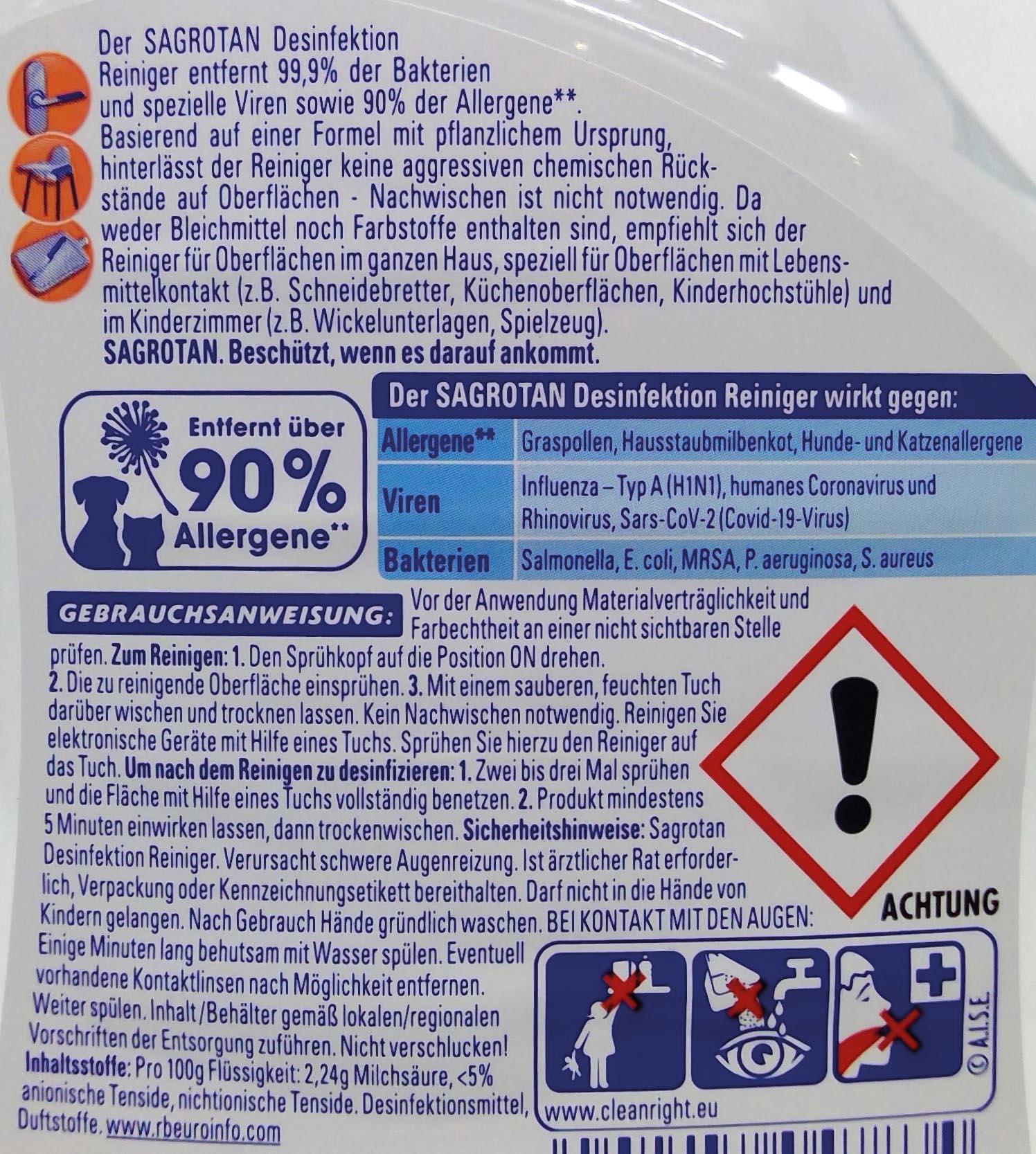 Sagrotan Desinfektion Reiniger 500ml