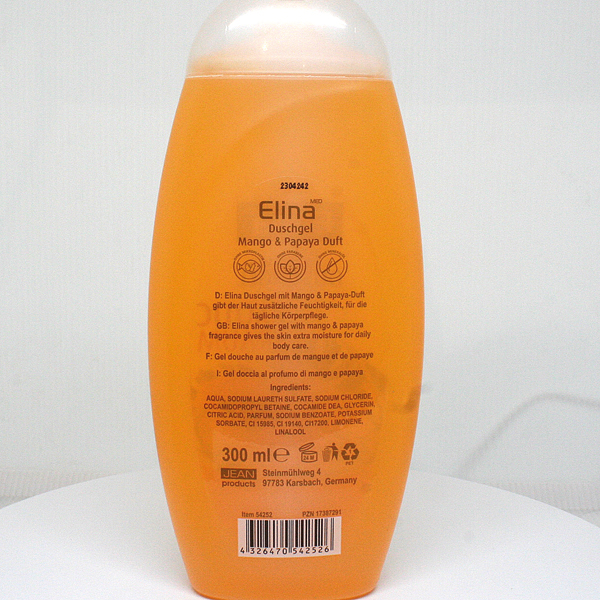 Gel douche Elina 300ml Mangue & Papaye