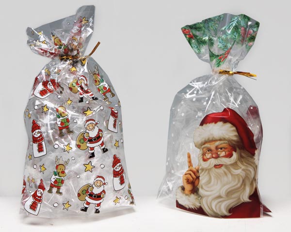 Bodenbeutel 5er Set 145x235mm, Santa u. Schneemann