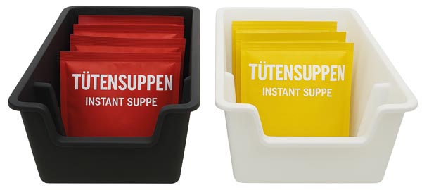Storage box for instant soups anthracite + white