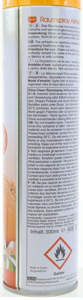 Air Freshener CLEAN 300ml Orange