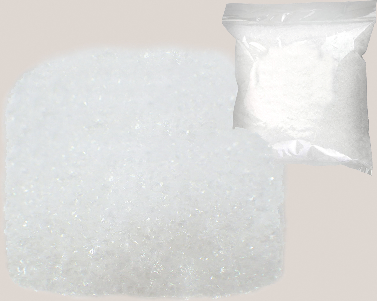 Decorative snow 80g white in transparent bag