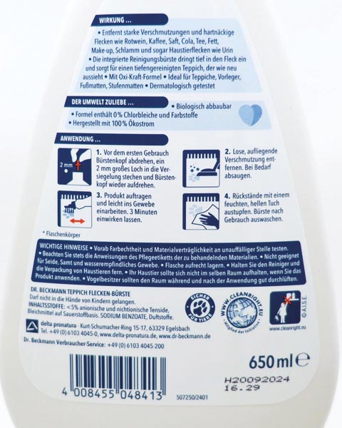 Dr Beckmann Carpet Stain Brush 650ml