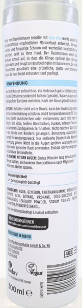 Rasierschaum Today men 300ml Sensitive Aloe Vera