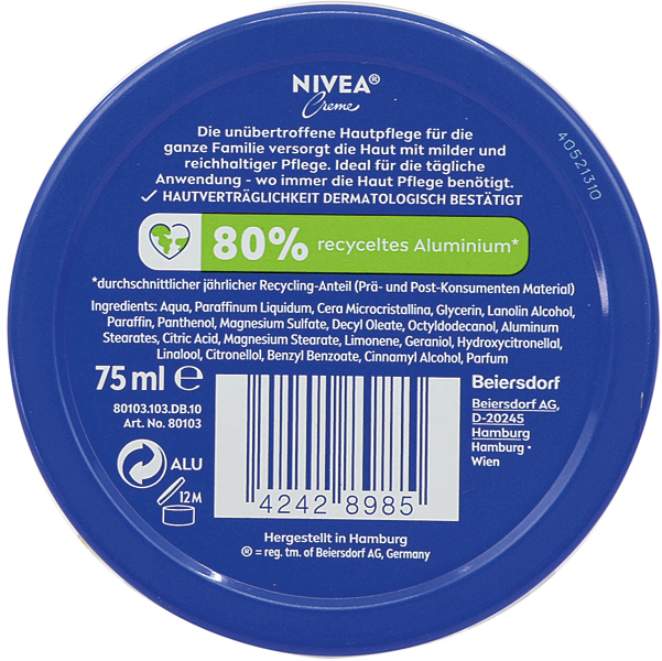 Nivea Cream 75ml Tin