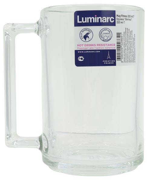 Mug en verre transparent avec anse 320ml,