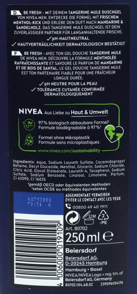Nivea Dusch Men 250ml Tangerine Mule