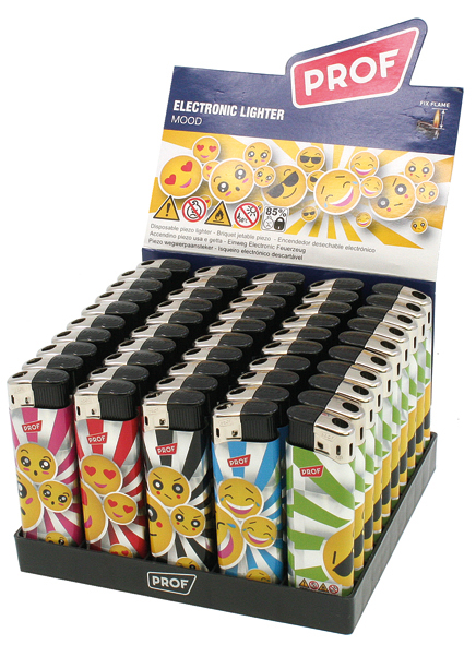 Briquet Smiley 3D / 5 motifs assortis, dans un pr