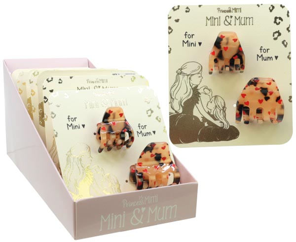 Lot de 2 barrettes Mini&Mum,8 pcs par présentoir