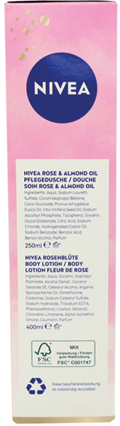 Nivea GP 'Love & Care' douche 250ml + Lotion