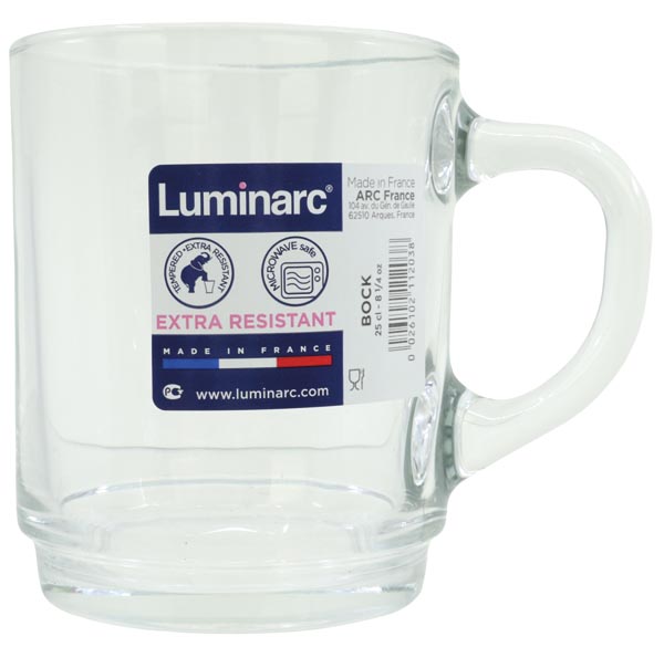 Mug en verre transparent avec anse 250ml,