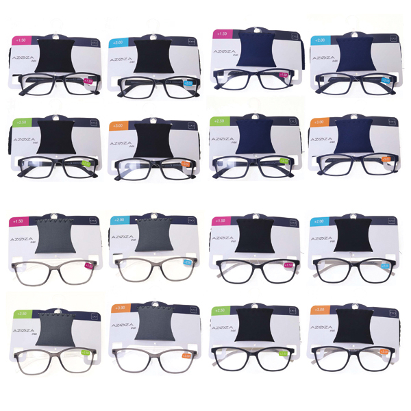 Lunettes de lecture avec étui 4/4 assorties