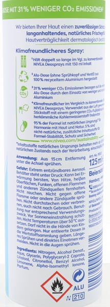 Nivea Déodorant 125ml eco fresh blue