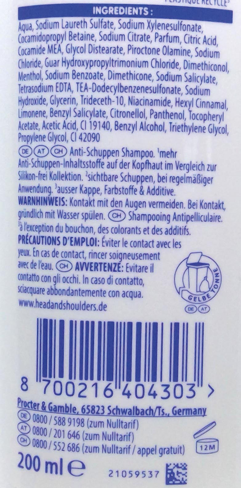 Head&Shoulders Shampoo 200ml Citrus Fresh