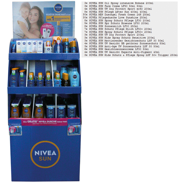 Nivea Sun Lait Solaire 139pcs Display mixte