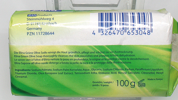 Savon Elina 100g olive verte avec glycérine