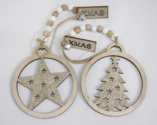 Toller Holzaufhänger XL 30cm mit Kugeln