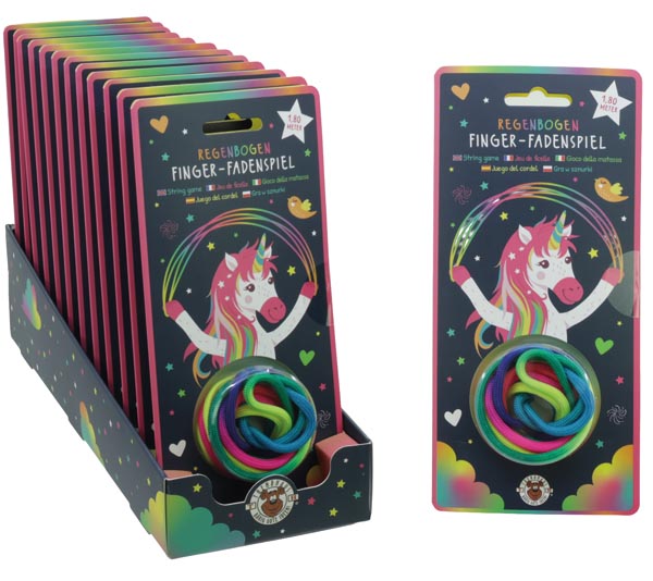 Finger Fadenspiel Regen-Bogen 180cm 12er Display