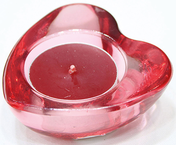 Heart tealight holder 7.3x7x3cm made of the finest glass,