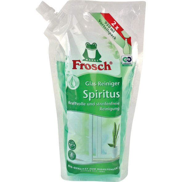 Frosch Glass Cleaner Spirit 950ml Refill Bag