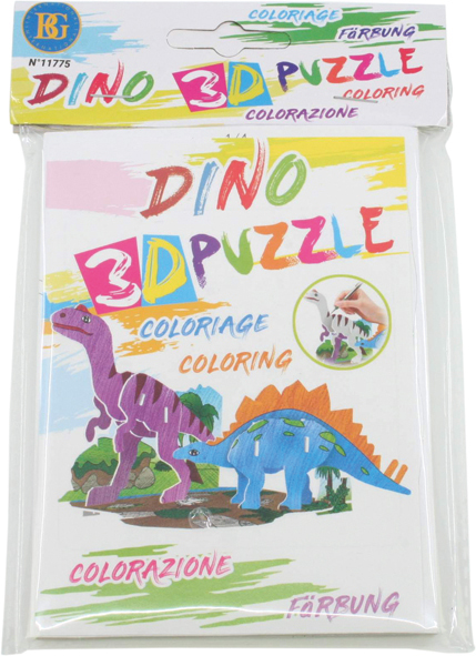 Puzzle Dino 3D avec 14 pièces, triées 4 fois