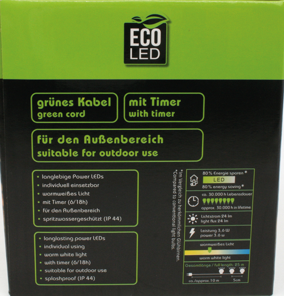 LED Lichterkette 300 LED warmweiß, Außen (IP 44)