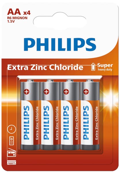 Batterie PHILIPS R6 Mignon AA 4er Pack a.Karte