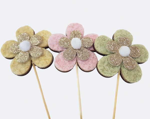 Blumenstecker in Naturfarben 30x8x8cm mit