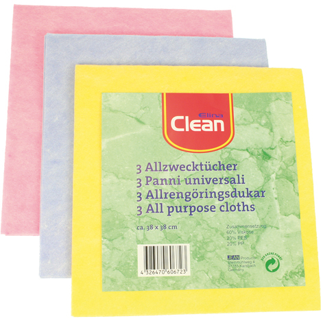 All Purpose Cloth CLEAN 38x38cm 3pc Pack