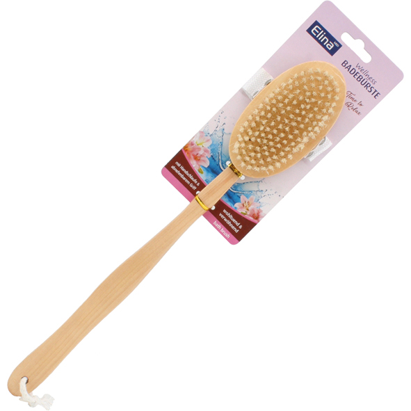 Bath Brush Wooden 42x7x3cm on Card