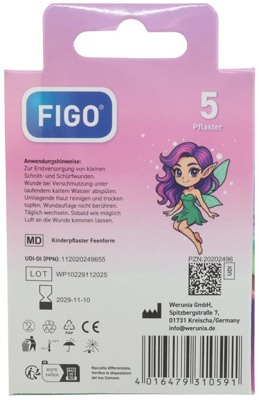 Wundverband Kinder Pflaster 5er Fee Form