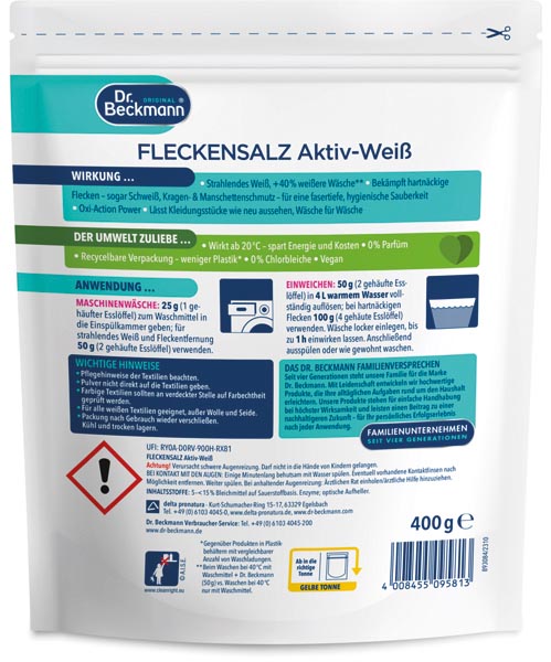 Dr. Beckmann stain salt white 400g