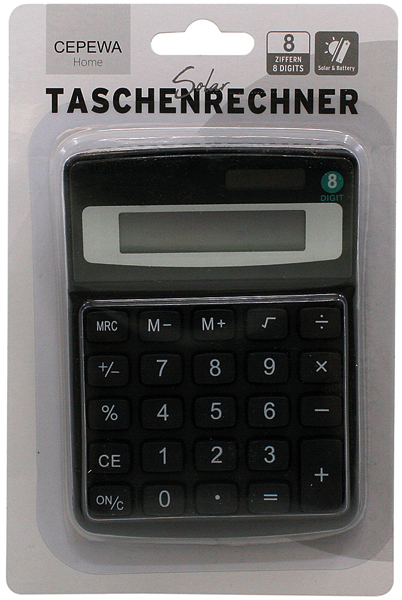 Solar pocket calculator, 2/s, approx. 9x12cm PS; 8 digits,