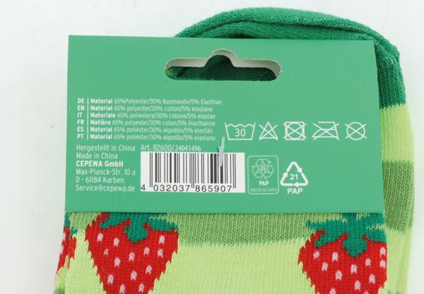 Chaussettes femme fruits 4/s Headcard 36-41 4/s Matière :