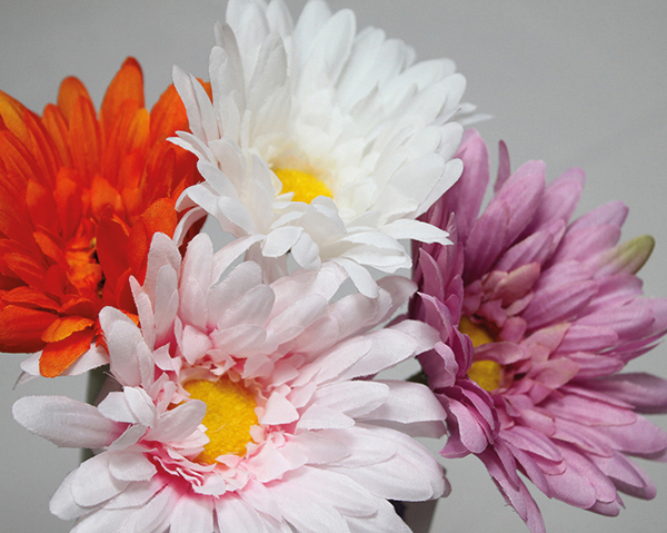 Gerbera, 10x52cm, liebevoll und filigran handgef.