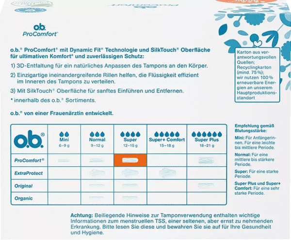 O.B. Tampons Pro Comfort Super 54's