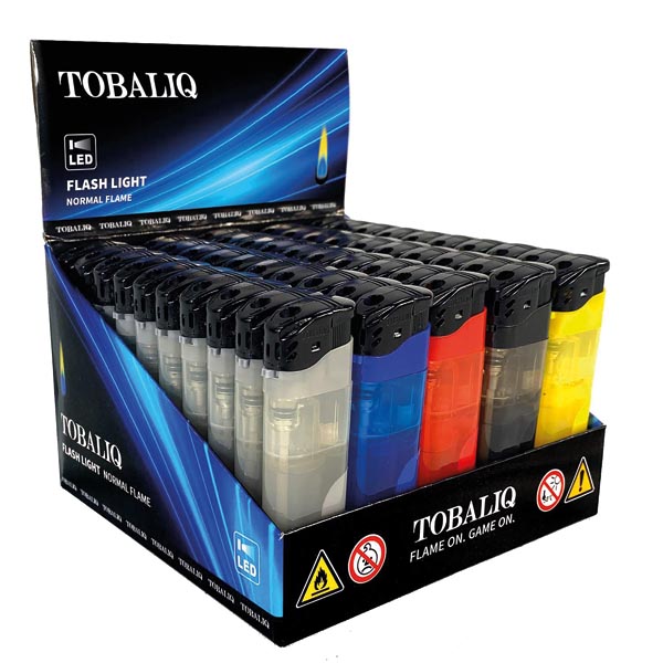 Briquet électrique avec lampe LED, affichage 50