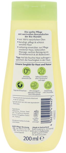 Hipp Babysanft Pflege-Öl 200ml