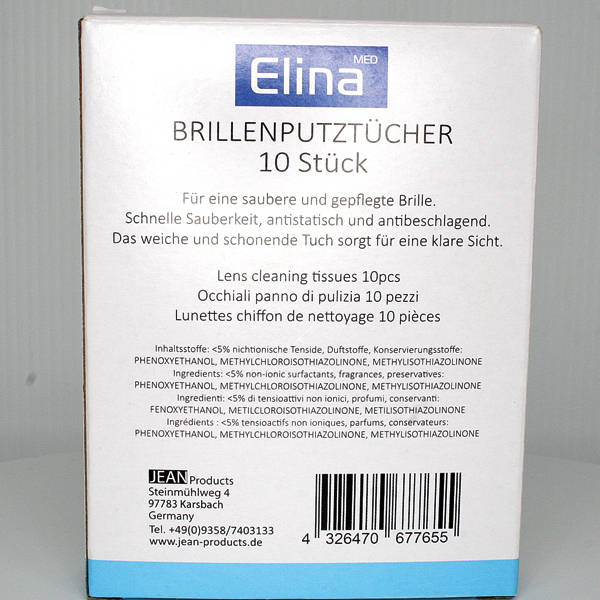 Brillenputztücher Elina 10er in Einzelsachets