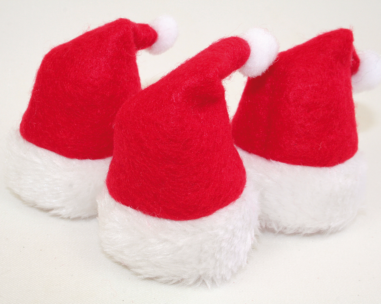 Felt Santahat f. bottle decoration red set of 3