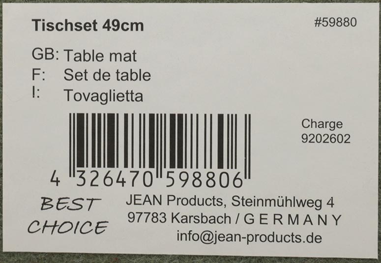Tischset eckig XL 49x30cm, mit großem trendigem